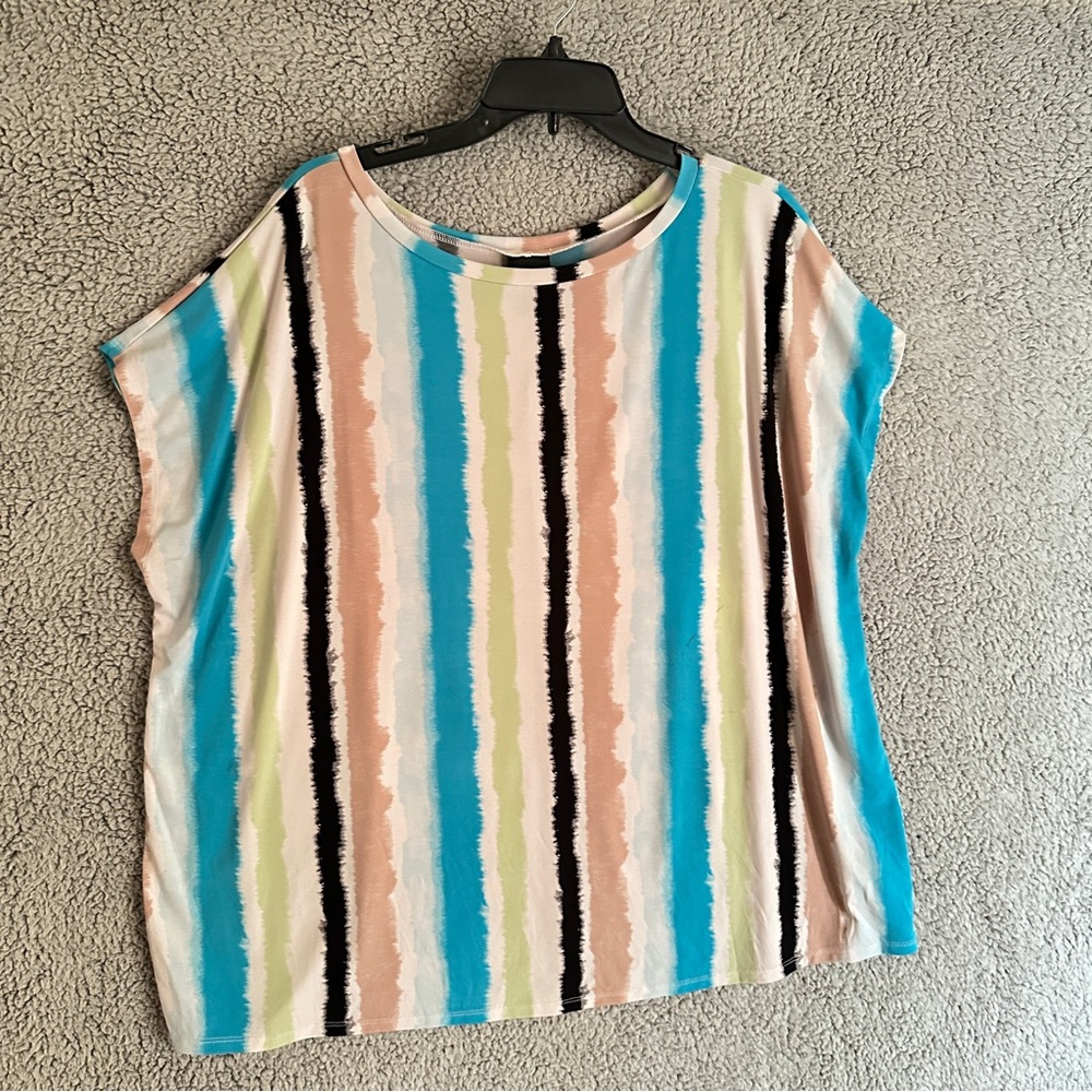 Worthington Woman Floral Sleeveless Crew Neck Top Size 1X